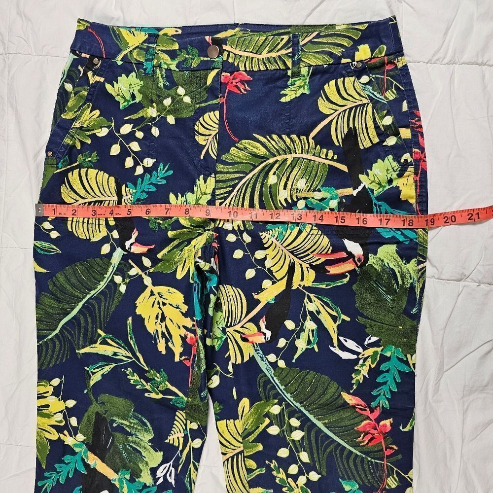 Chico's Tropical Leaf Printed Cropped Ankle Pants Women's‎ Size 0.5 Petite - Picture 12 of 14